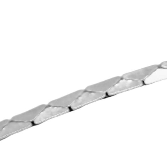 Crown Trifari Signed Square Silver Tone Rhinestone Pendant on Serpentine Chain 2 - Picture 6 of 13